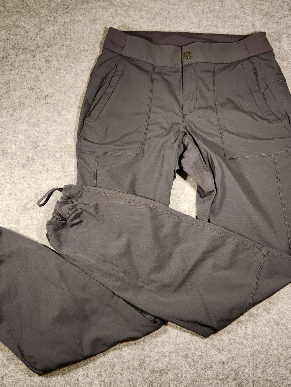 Athleta Women's Dark Gray Track Joggers - Drawcord Ankles Size 6